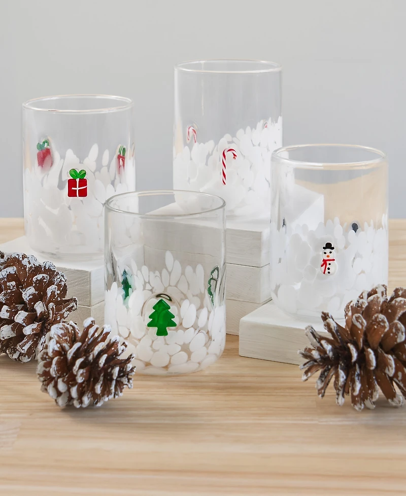 Godinger Snowman Double Old Fashioned Glasses, Set of 2