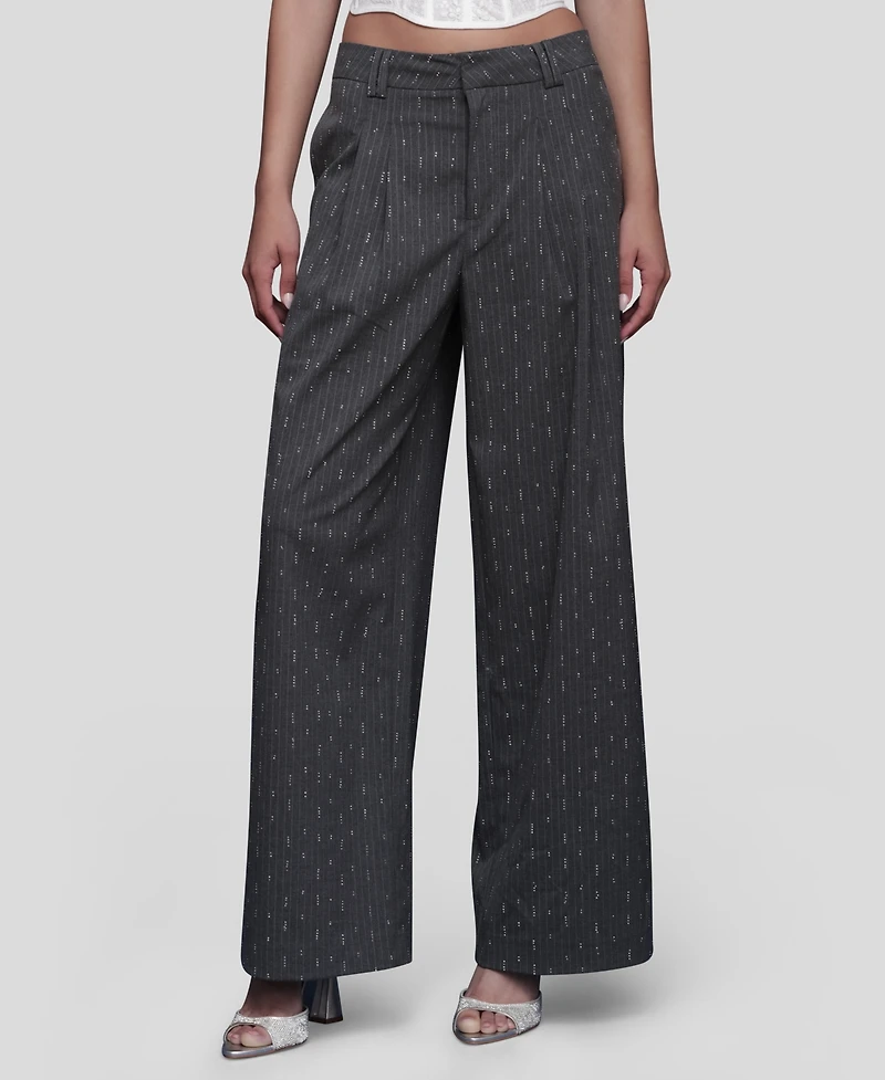 Avec Les Filles Women's Straight Wide-Leg Trousers