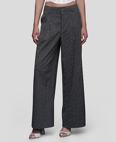 Avec Les Filles Women's Straight Wide-Leg Trousers