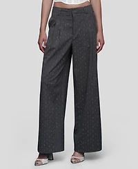 Avec Les Filles Women's Straight Wide-Leg Trousers