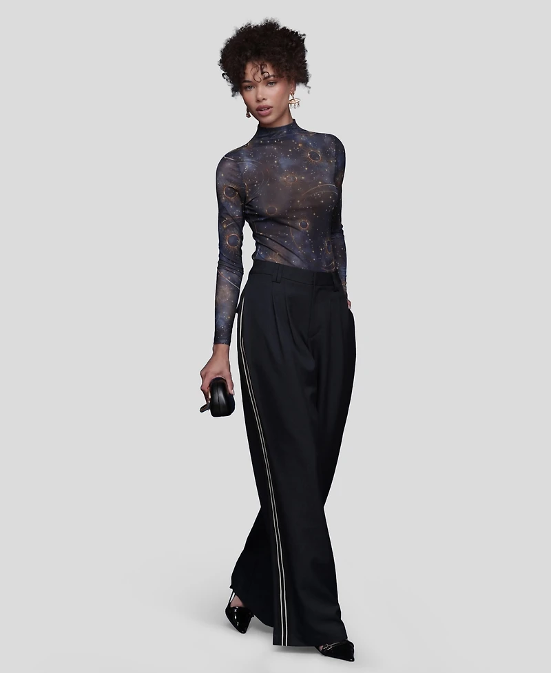 Avec Les Filles Women's Wide Leg Straight Trousers
