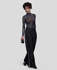 Avec Les Filles Women's Wide Leg Straight Trousers