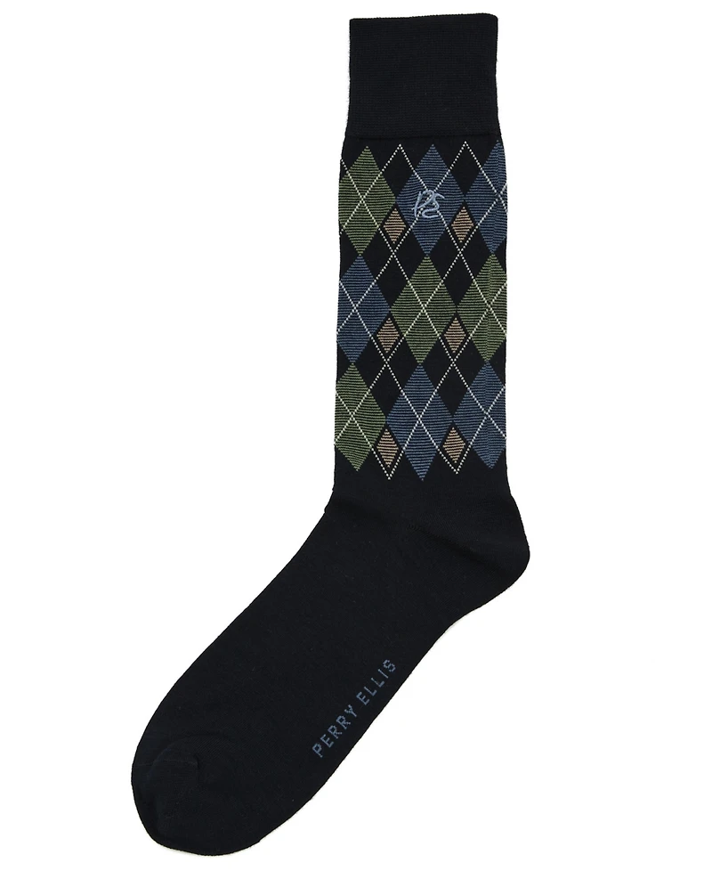 Perry Ellis Portfolio Men's Bamboo Diamond Socks