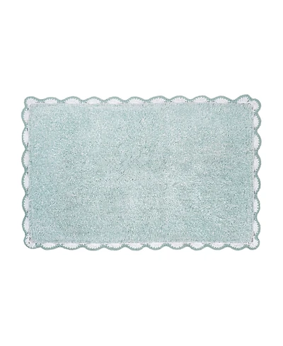 Laura Ashley Heathered Crochet Border Cotton Bath Rug, 20" x 32"