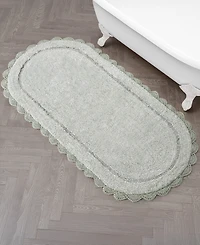 Laura Ashley Crochet Cotton Bath Rug, 24" x 60"