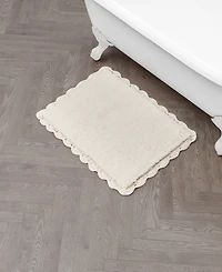 Laura Ashley Heathered Crochet Border Cotton Bath Rug