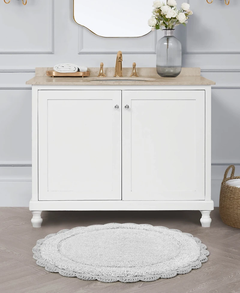 Laura Ashley Crochet Cotton Bath Rug