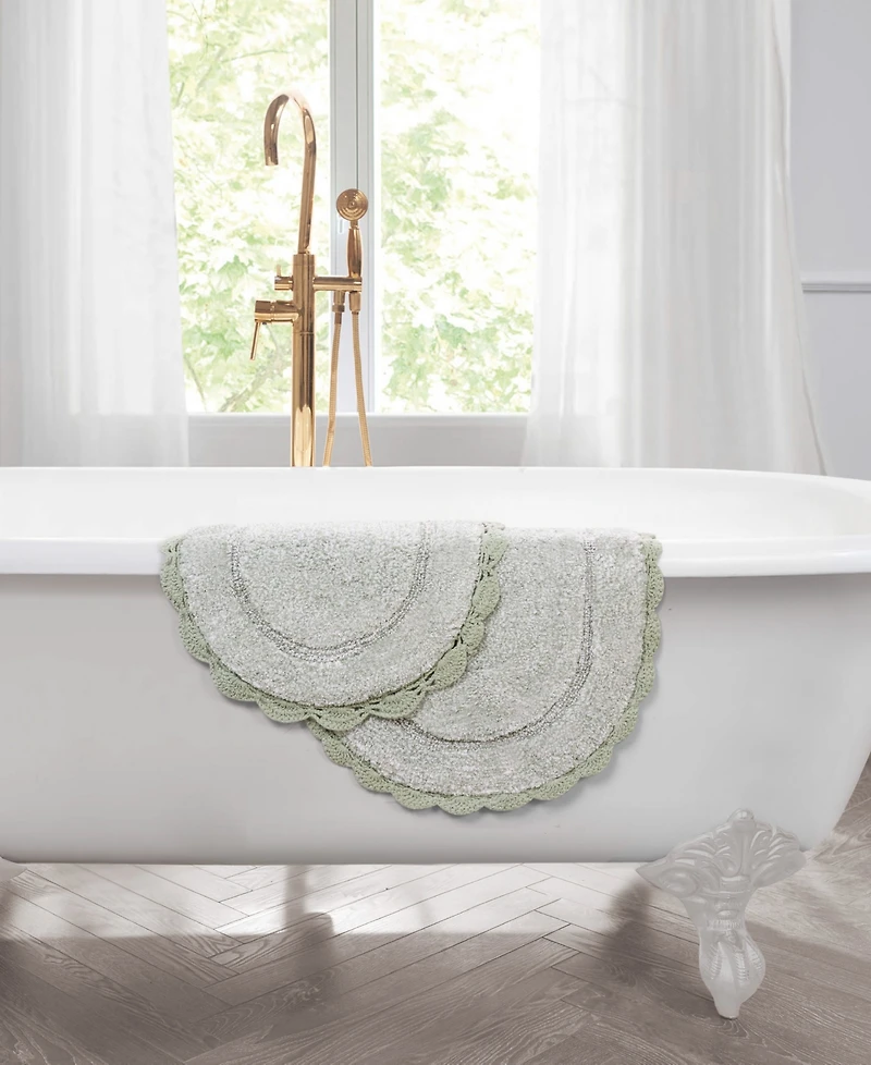 Laura Ashley Crochet Cotton Bath Rug Set