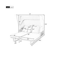 Chic Crate-57" Outdoor Rattan Daybed - Patio Furniture with Detachable Cushions for Backyard & Poolside (Modern Design, Grey)