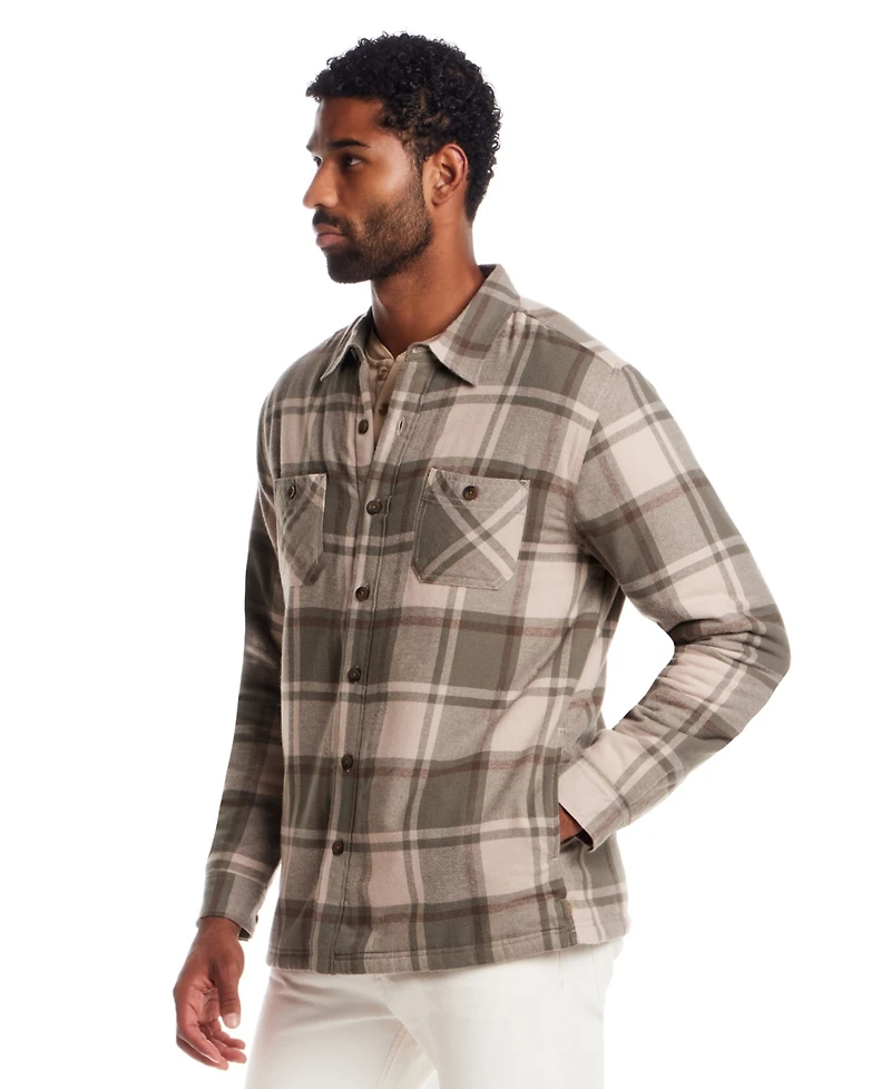 Weatherproof Vintage Men's Plaid Long Sleeve Shirt Jacket