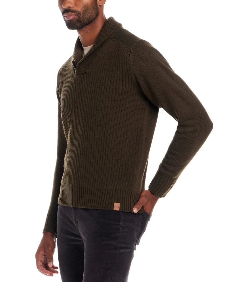 Weatherproof Vintage Men's Fisherman Shawl Pull On Sweater