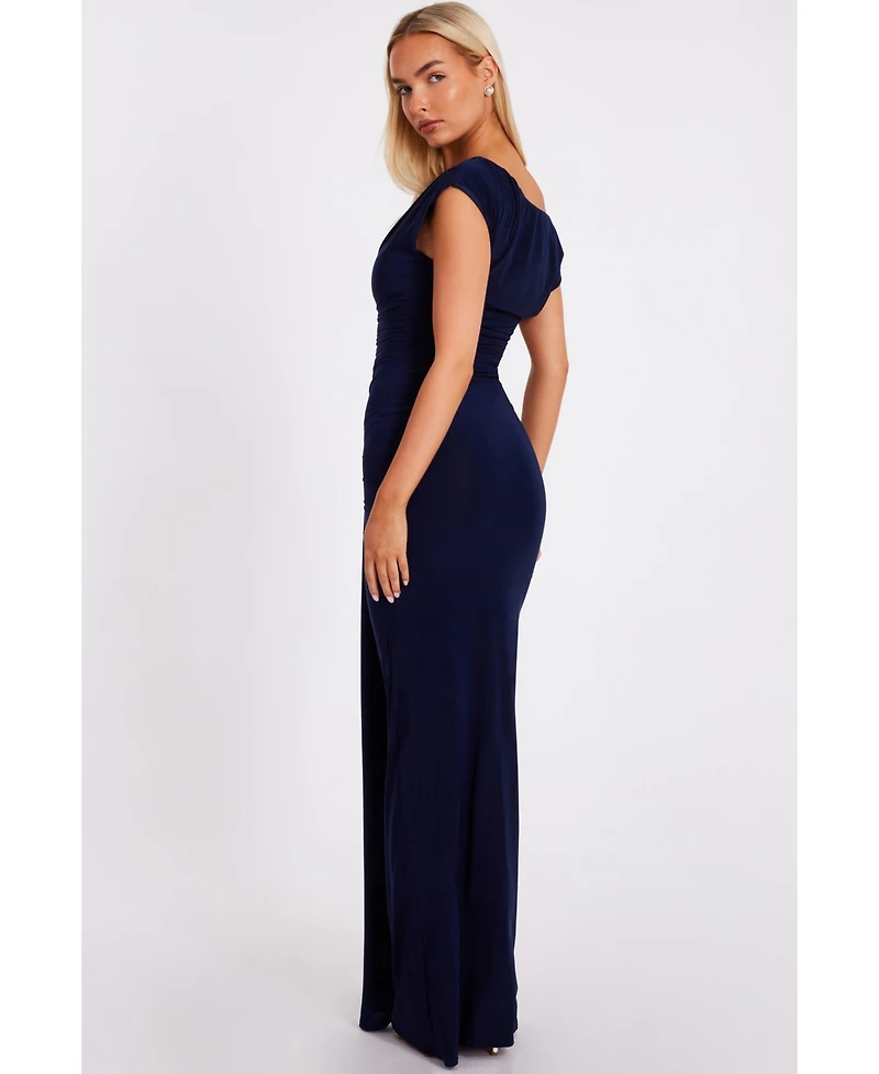 Quiz Women's Soft Touch Off Shoulder Ruched Maxi Dress