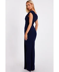 Quiz Women's Soft Touch Off Shoulder Ruched Maxi Dress
