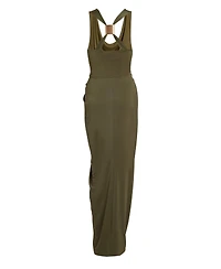 Quiz Women's Disco Cowl Hardware Detail Back Ruched Midi Dress