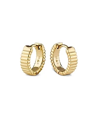 Devata Ribbed Hoop Earrings in Gold Plated Sterling Silver