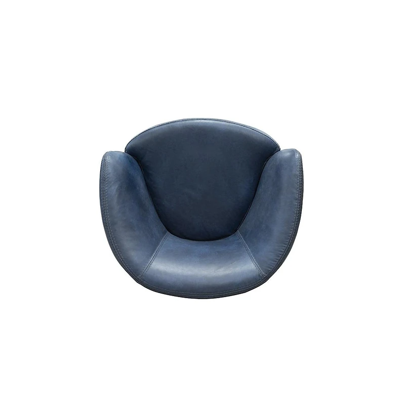 Parker Living Vintage Navy 100% Italian Leather Swivel Club Chair
