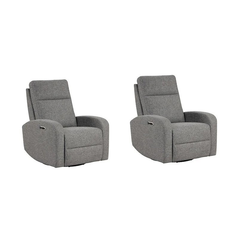 Parker Living Natural Beauty Grey Power Swivel Glider Recliner Two Pack