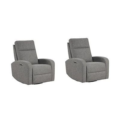Parker Living Natural Beauty Grey Power Swivel Glider Recliner Two Pack