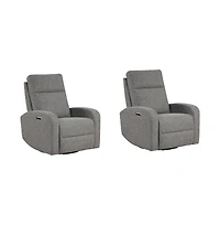 Parker Living Natural Beauty Grey Power Swivel Glider Recliner Two Pack