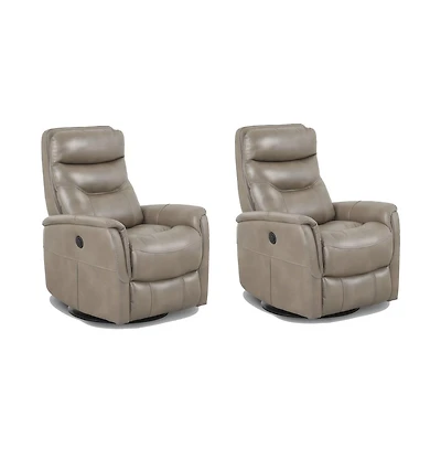 Parker Living Gemini - Linen Power Swivel Glider Recliner Two Pack