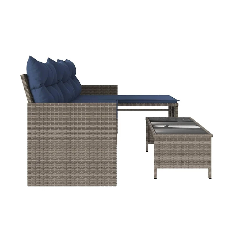 Garden Sofa Gray and Navy Blue