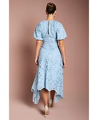 Coast Women's Lace Hanky Hem Puff Sleeve Dress