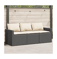 Garden Sofa Black and Cream White