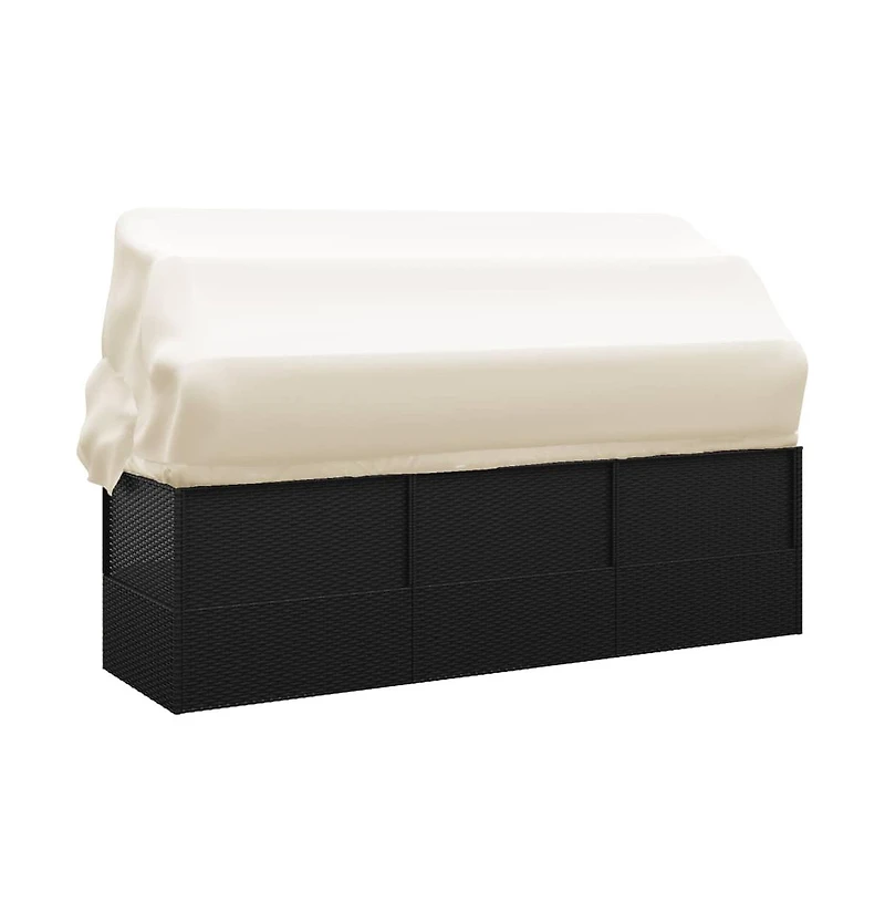 Outdoor Lounge Bed Black, Cream White