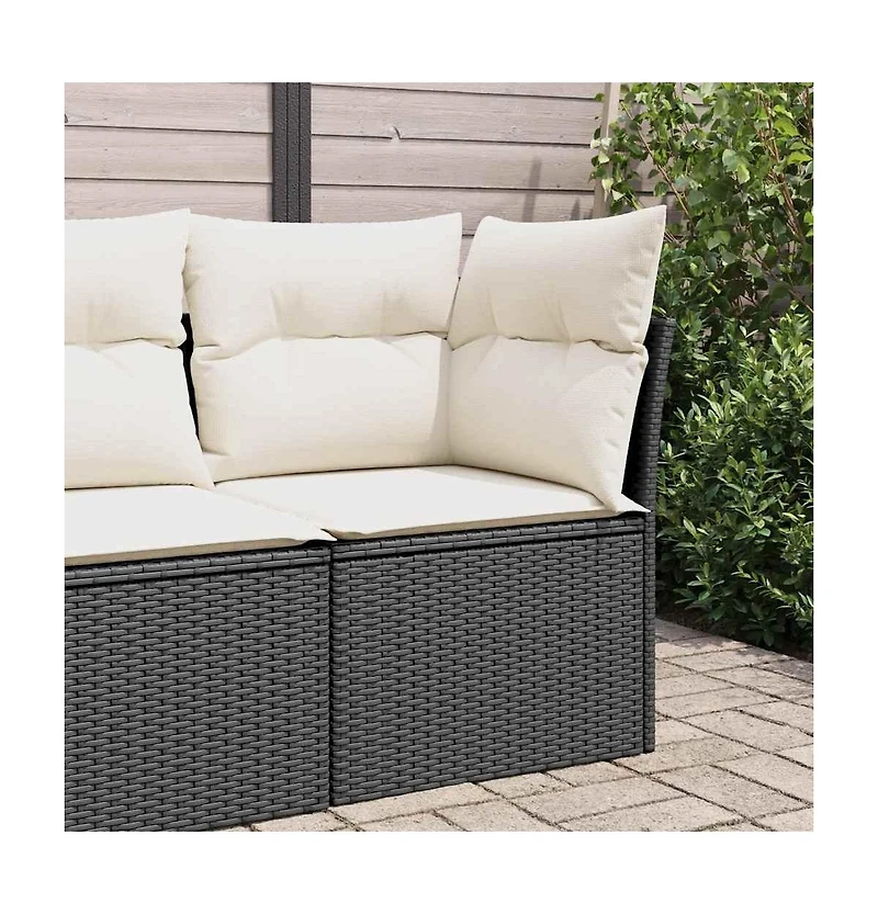 Garden Sofa Black, Cream White