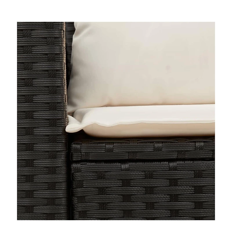 Garden Sofa Black, Cream White