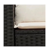 Garden Sofa Black, Cream White