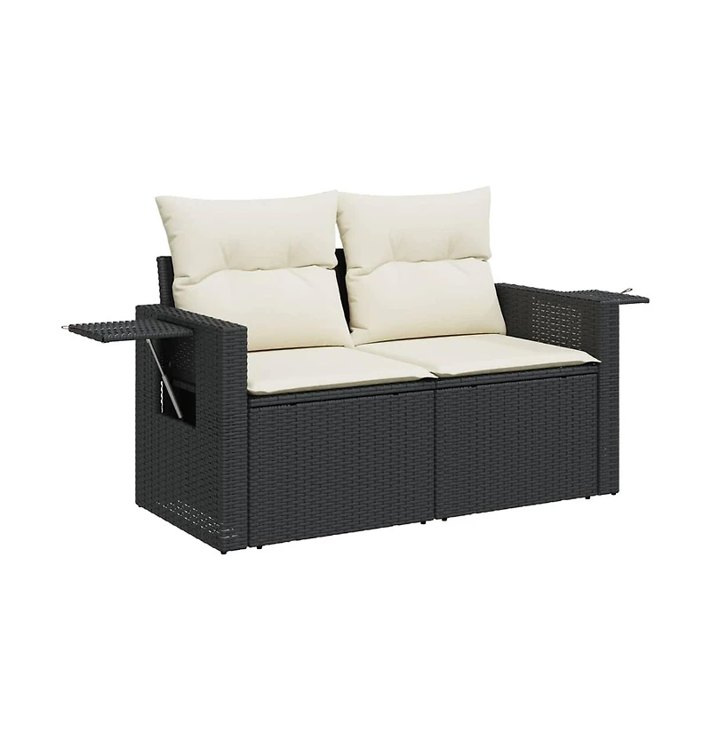 Garden Sofa Black, Cream White