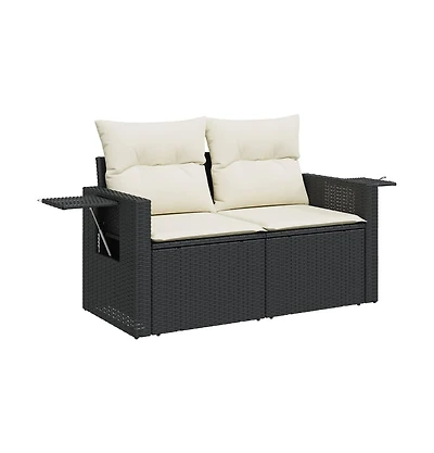 Garden Sofa Black, Cream White