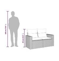 Garden Sofa Grey Pe rattan Medium Adjustable Feet Garden Sofa
