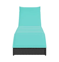 Folding Sun Lounger Black Pe rattan, powder-coated steel Standard