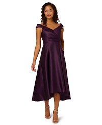 Adrianna Papell Women's Off-The-Shoulder Midi Dress