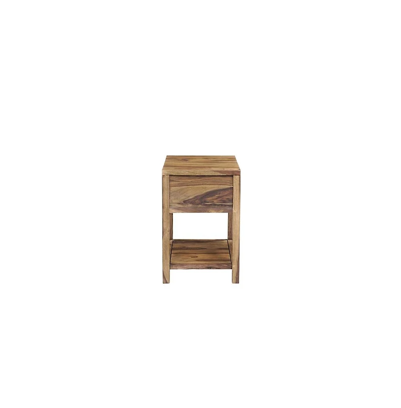 Porter Designs Urban Solid Sheesham Wood End Table, Natural
