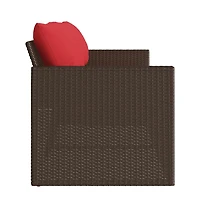 vidaXL Garden Sofa Brown Pe rattan 3-Seater Removable Covers