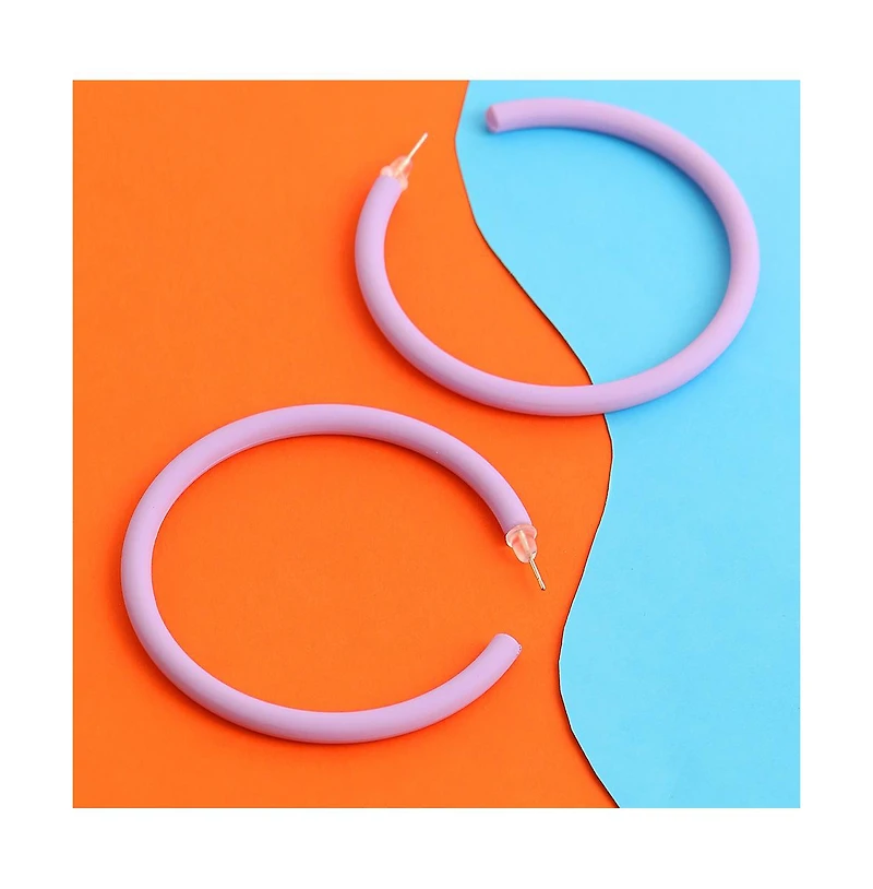 Sohi Women's Pastel Hoop Earrings