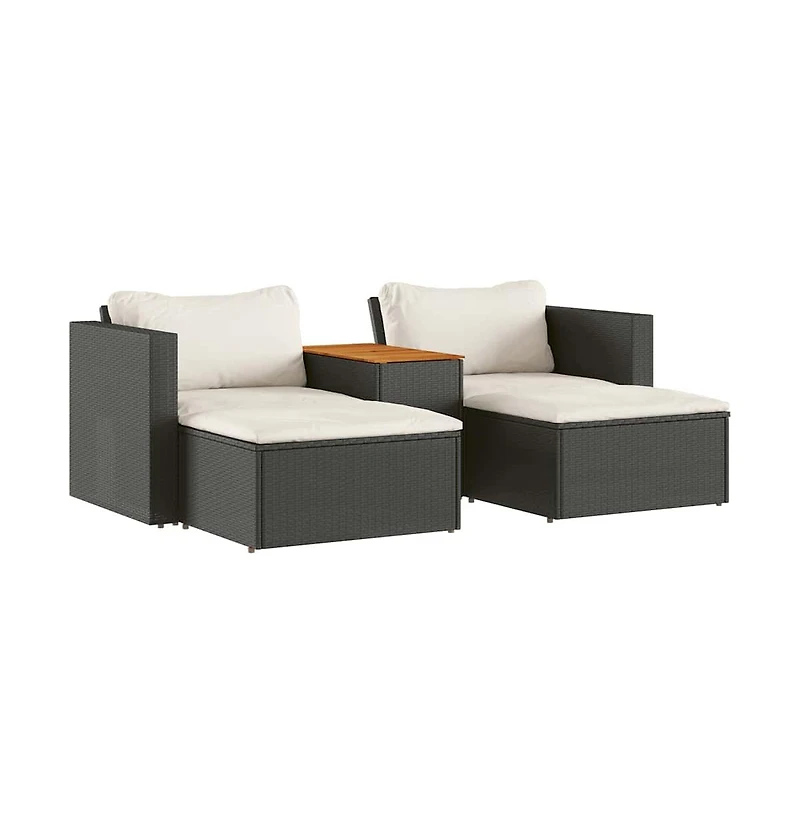 Garden Sofa Set Black, Cream White