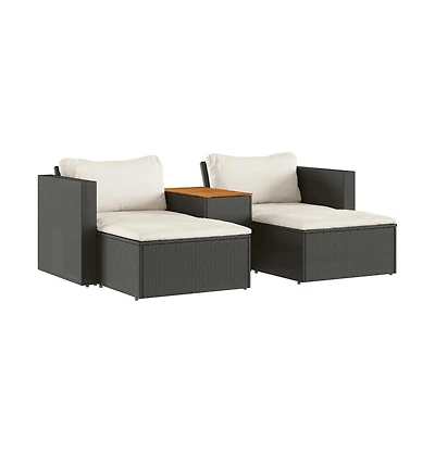 Garden Sofa Set Black, Cream White