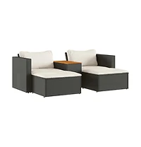 Garden Sofa Set Black, Cream White