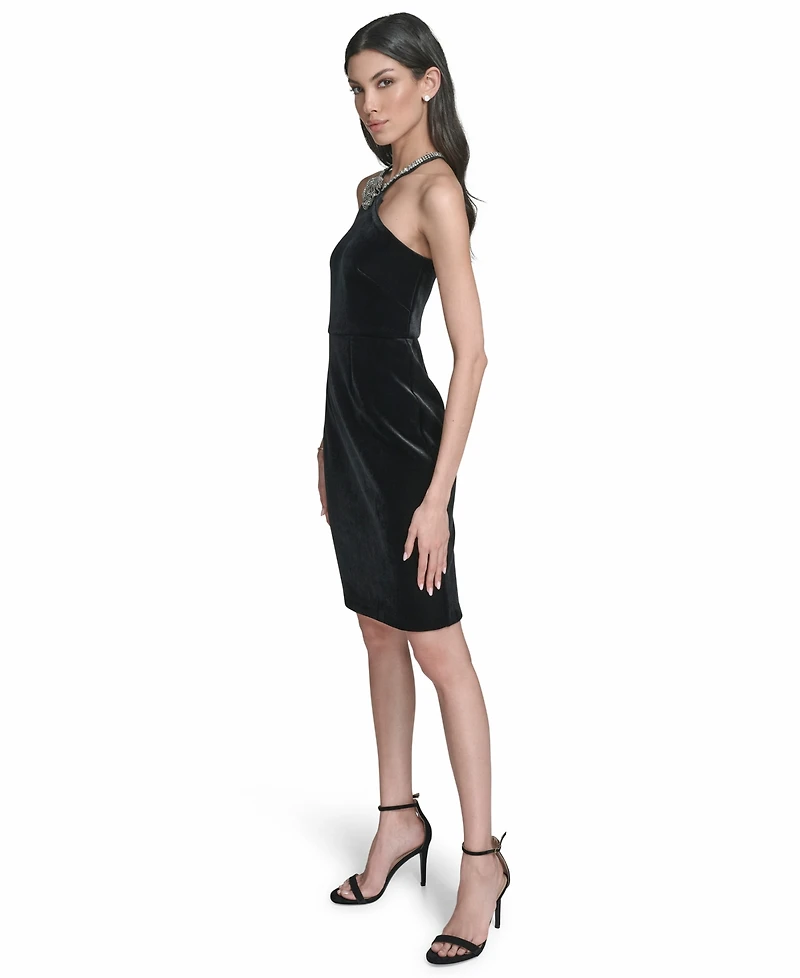 Eliza J Women's Sleeveless Halter Neck Cocktail Dress