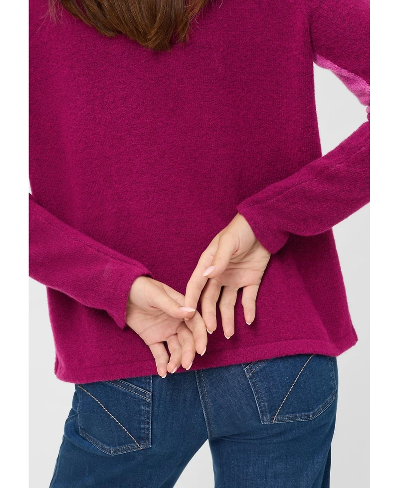 Olsen Floral Intarsia Mock Neck Sweater