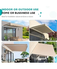Aecojoy 13'x10' Manual Retractable Awning Sun Shade, Patio Canopy