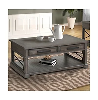 Parker House Furniture Sundance - Smokey Grey Cocktail Table with 2 Chairside Tables