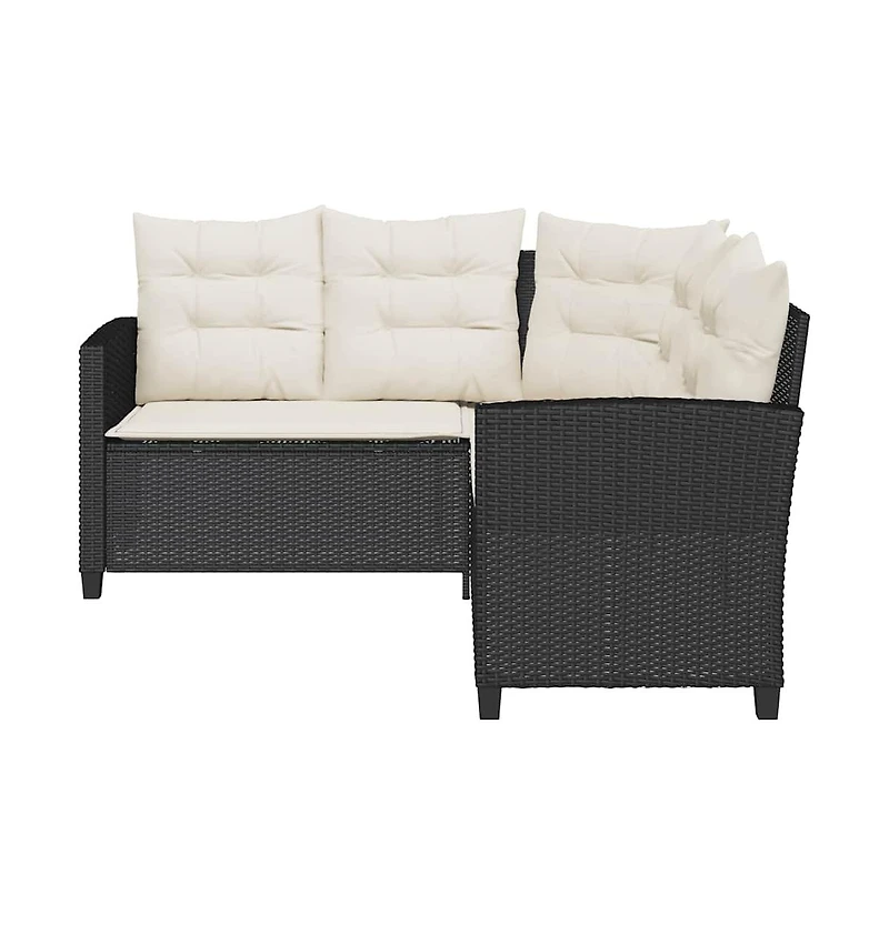 Garden Sofa Black Pe rattan Medium Removable Covers Garden Sofa
