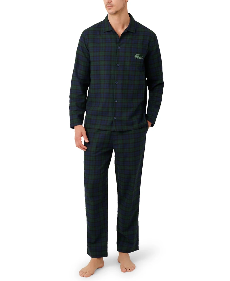Lacoste Men's 2-Piece Flannel Pajama Set