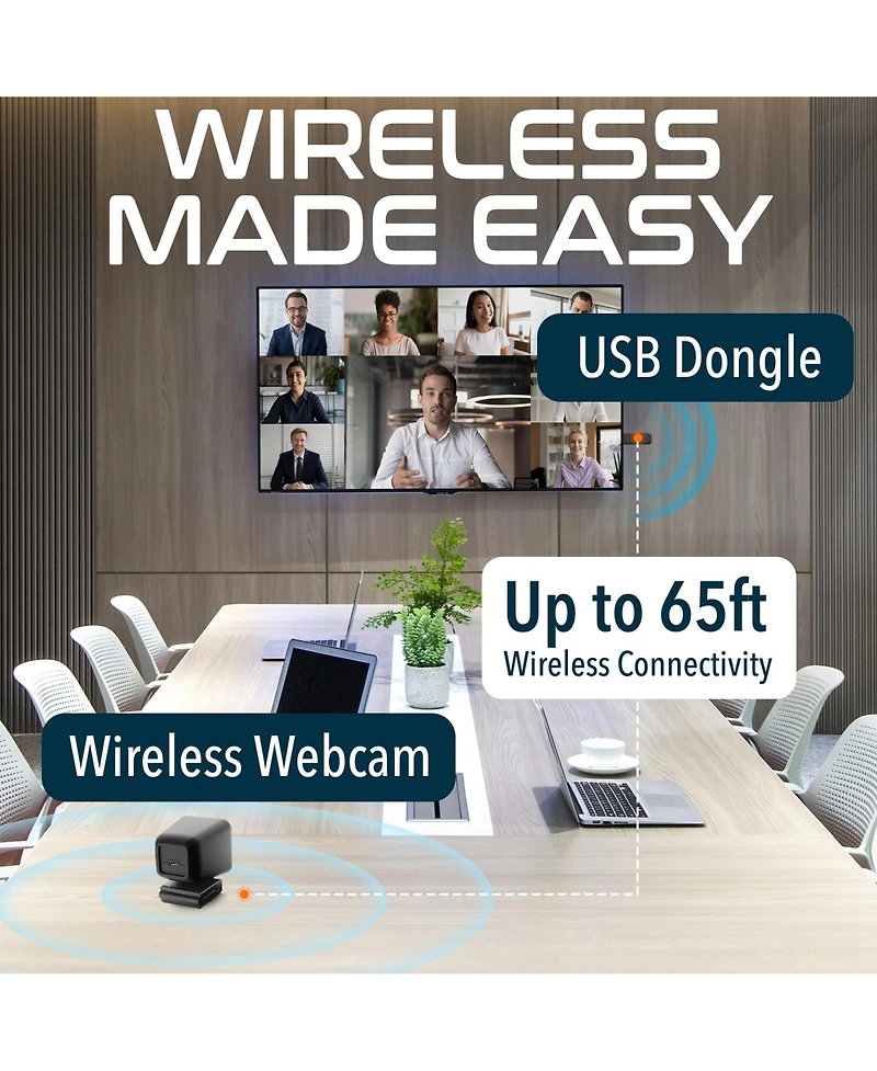 Delton C50 1080p Wireless Webcam with Microphone, Compatible with Pc/Laptops/iMac (DCWC50)