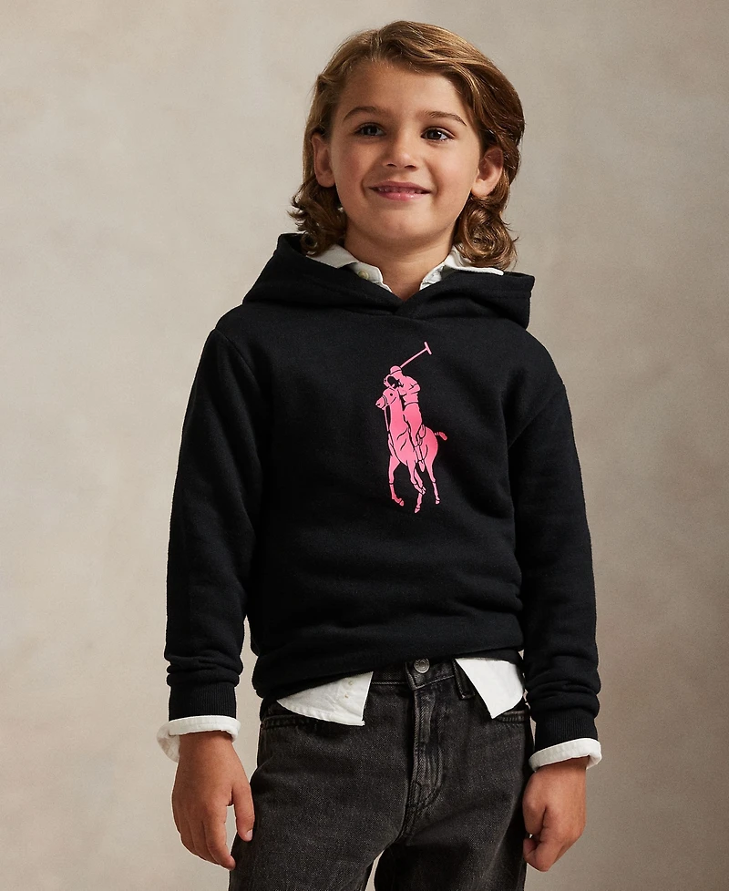Polo Ralph Lauren Toddler and Little Boys Pink Pony Fleece Hoodie